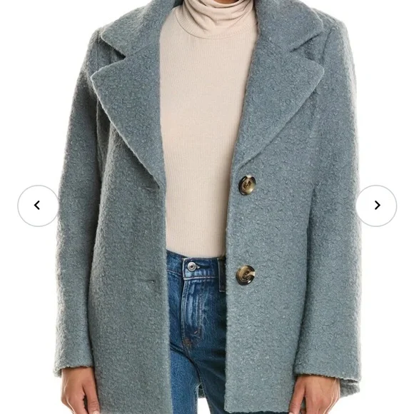 Sam Edelman solid Teddy coat (aspen sky)- size medium new with tags. - Picture 1 of 3